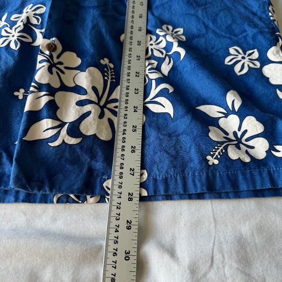 Men's Tropical Hawaiian Short Sleeve Button Shirt Blue Size Large Dad Resort USA - Picture 9 of 10